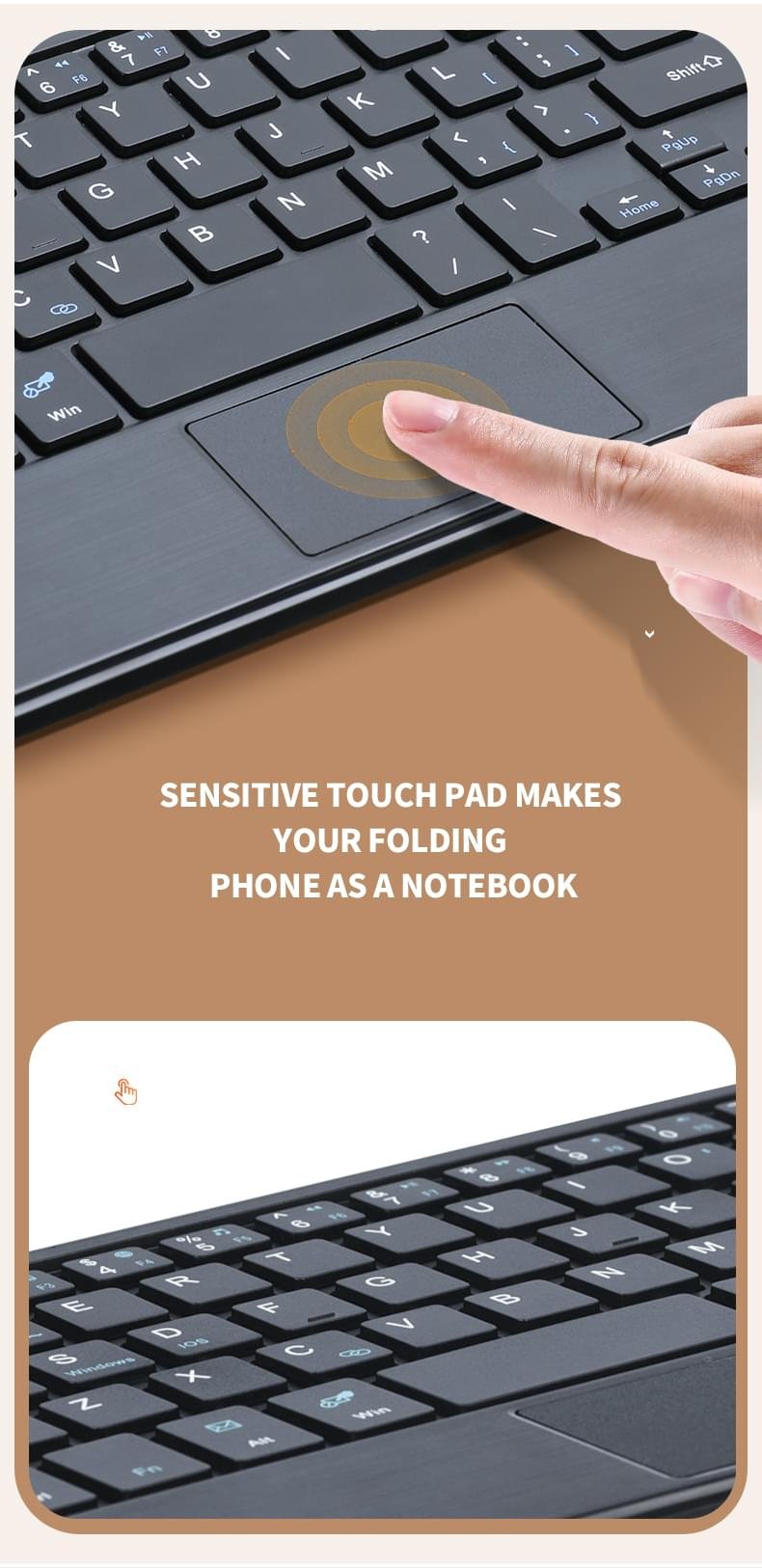 Luxury Premium Wireless Bluetooth keyboard Leather Case Cover For Samsung Galaxy Z Fold Phones - Image 22