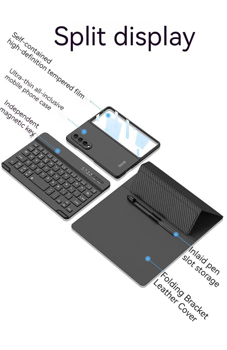 Luxury Premium Wireless Bluetooth keyboard Leather Case Cover For Samsung Galaxy Z Fold 3/Fold 4 - Image 9