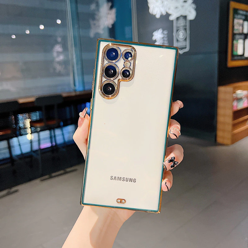 Luxury Plating Transparent Silicone Soft Phone Case for Samsung Galaxy S21 Ultra - Image 7