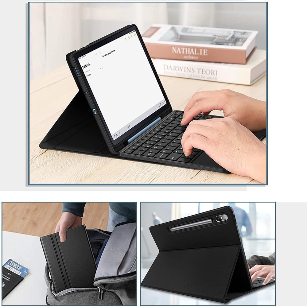 Luxury Premium Smart Wireless Protective High-quality Bluetooth  Keyboard Case Cover - Image 19