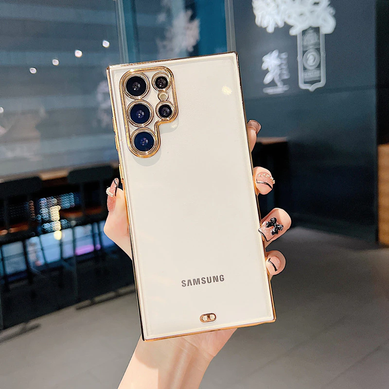 Luxury Plating Transparent Silicone Soft Phone Case for Samsung Galaxy S21 Ultra - Image 6