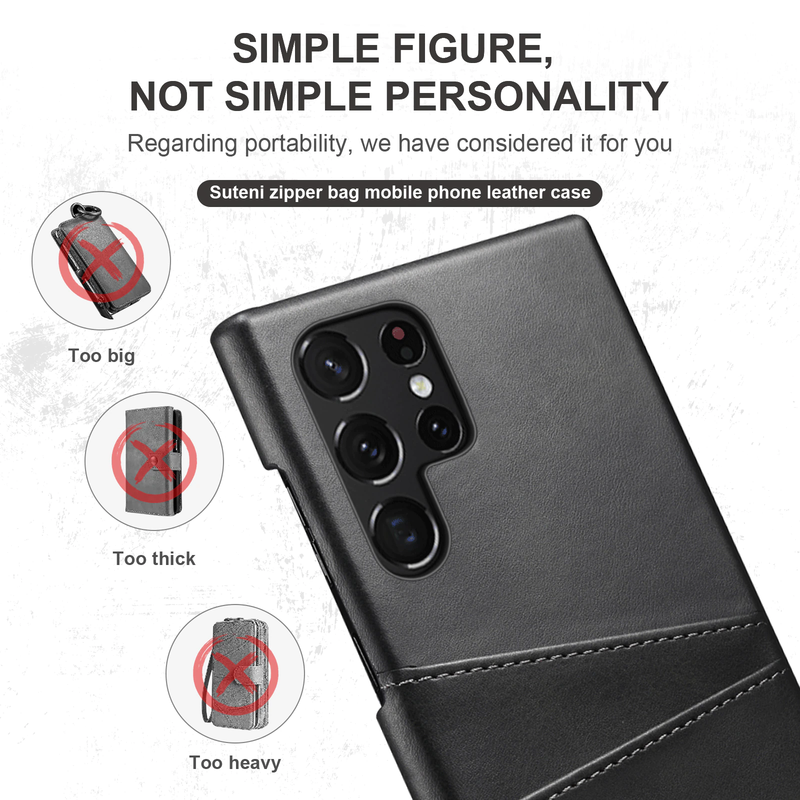 Luxury Premium Slim Leather Shell Case Cover For Samsung Galaxy S22 Ultra - Image 8