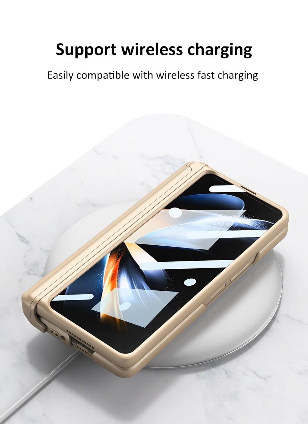 360 Magnetic Hinge Slide Pen Holder Case Cover and Outer Screen Glass For Galaxy Z Fold 4 - Image 4