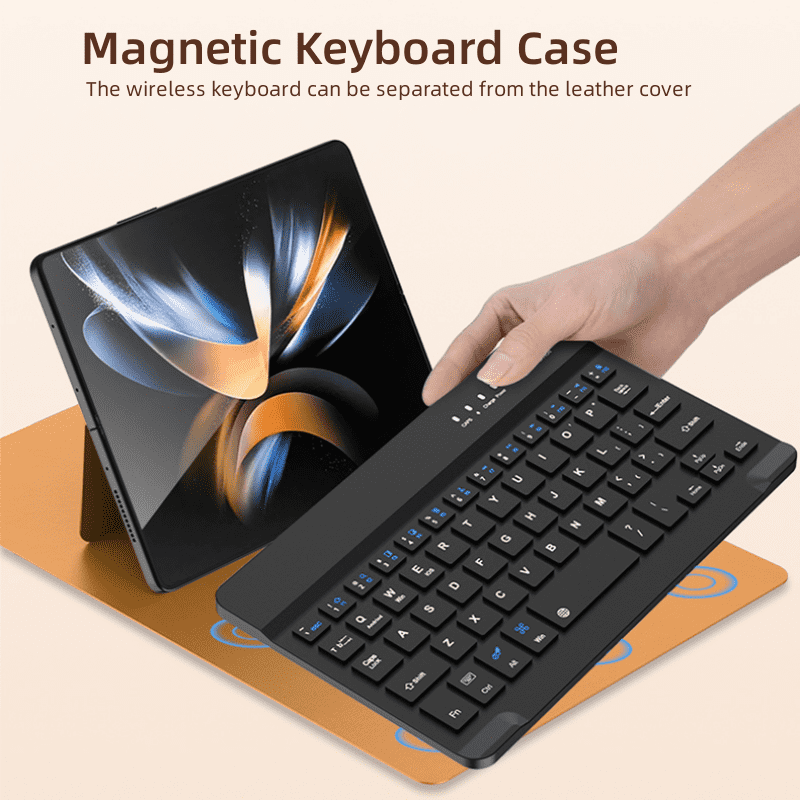 Luxury Premium Wireless Bluetooth keyboard Leather Case Cover For Samsung Galaxy Z Fold Phones - Image 13