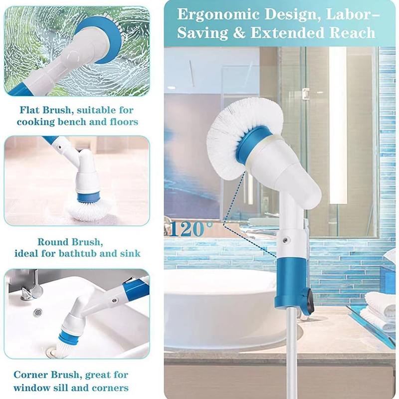 Electric Rechargeable Adjustable Cordless Spinning  Scrubber Brush - Image 19