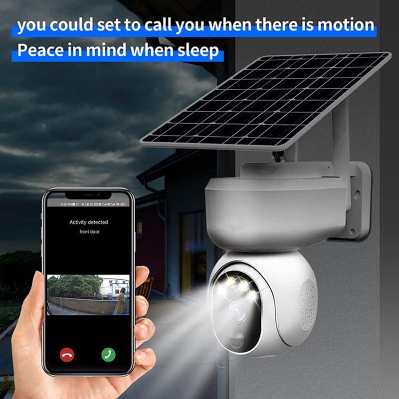 PTZ  360 Degrees 5MP 4G SIM Card Solar WIFI Security Motion Surveillance Camera - Image 16