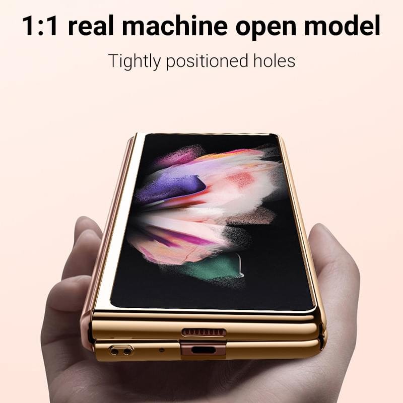 Luxury Premium Electroplated Marble Case Cover For Samsung Galaxy Z Fold 4 - Image 17