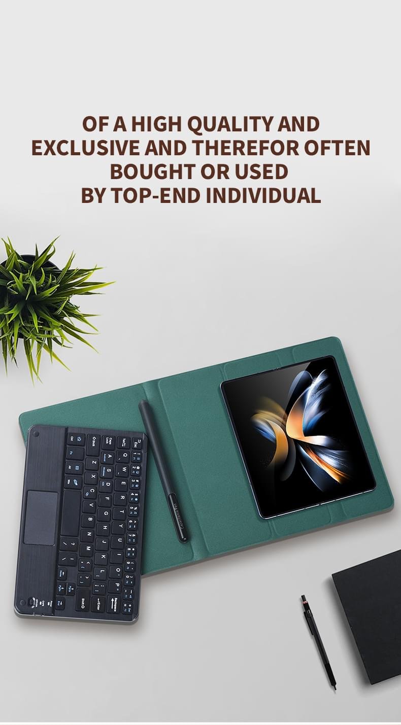 Luxury Premium Wireless Bluetooth keyboard Leather Case Cover For Samsung Galaxy Z Fold Phones - Image 12