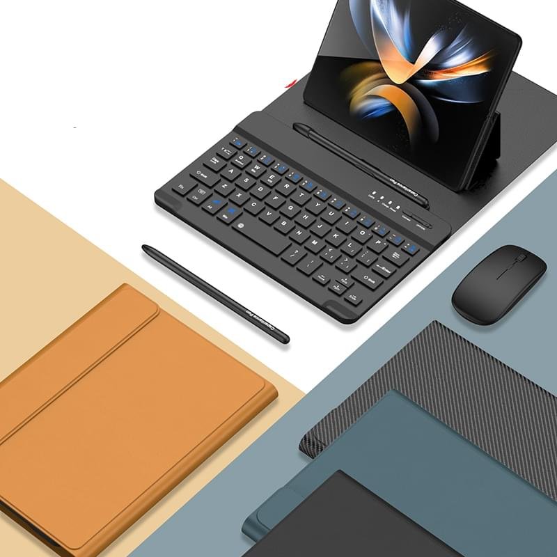 Luxury Premium Wireless Bluetooth keyboard Leather Case Cover For Samsung Galaxy Z Fold Phones - Image 11