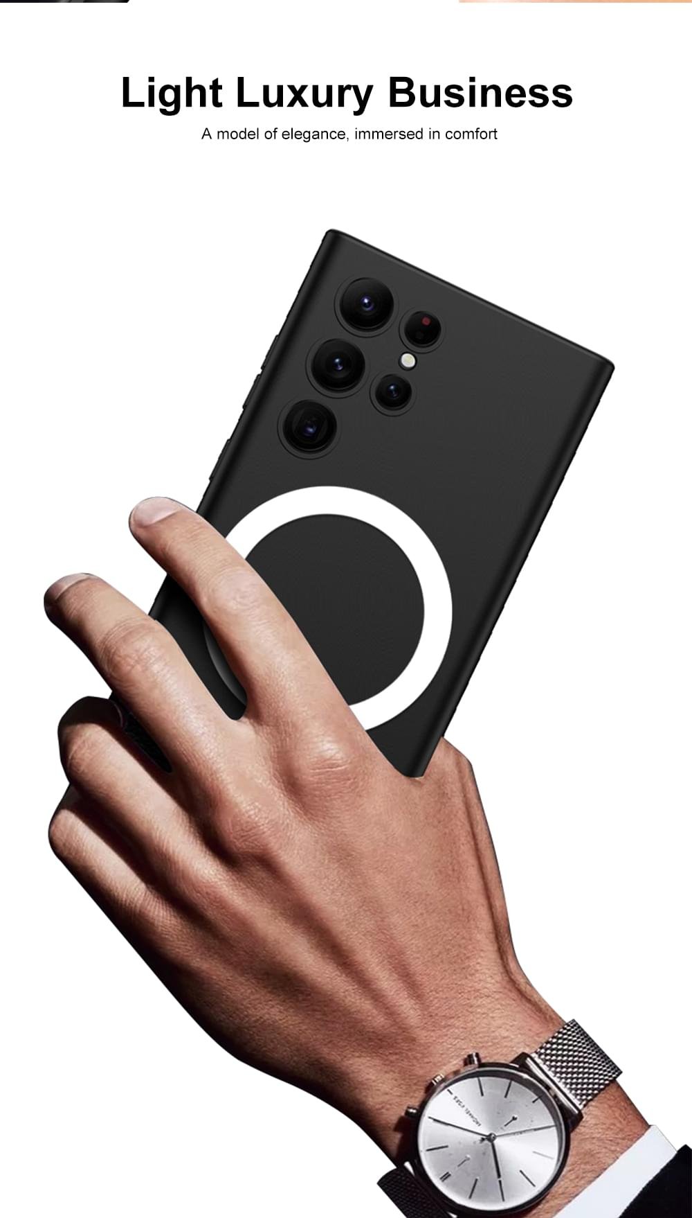 Luxury Wireless Magsafe Charging Matte TPU Soft Cover For Samsung Galaxy S23 Ultra - Image 10