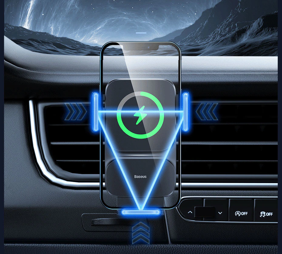 Baseus Car Mount Stand Wireless Charger 15W Car Phone Holder Auto Alignment Navigation Bracket - Image 21