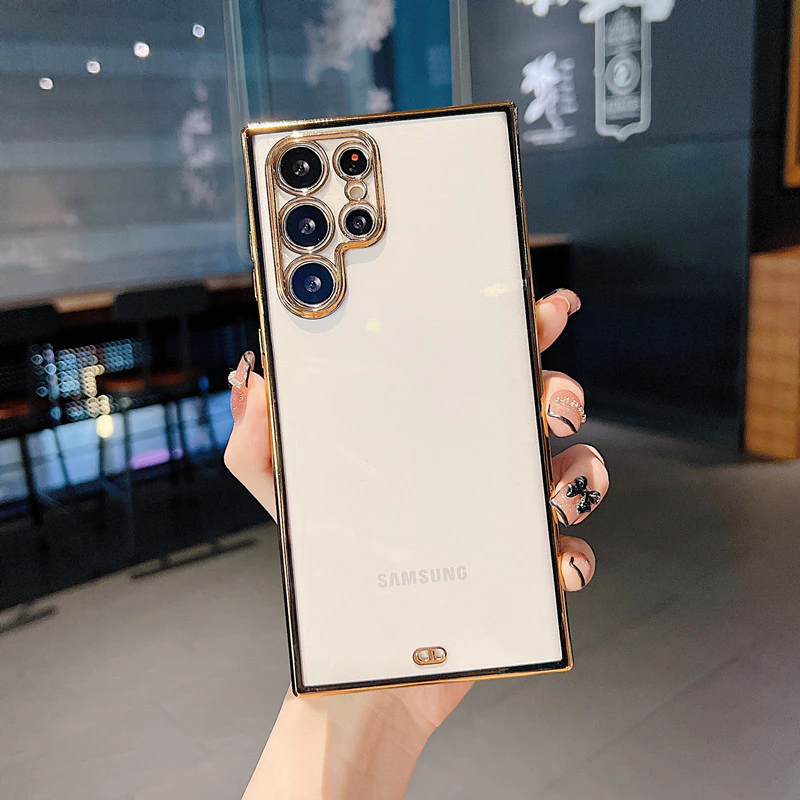 Luxury Plating Transparent Silicone Soft Phone Case for Samsung Galaxy S21 Ultra - Image 3