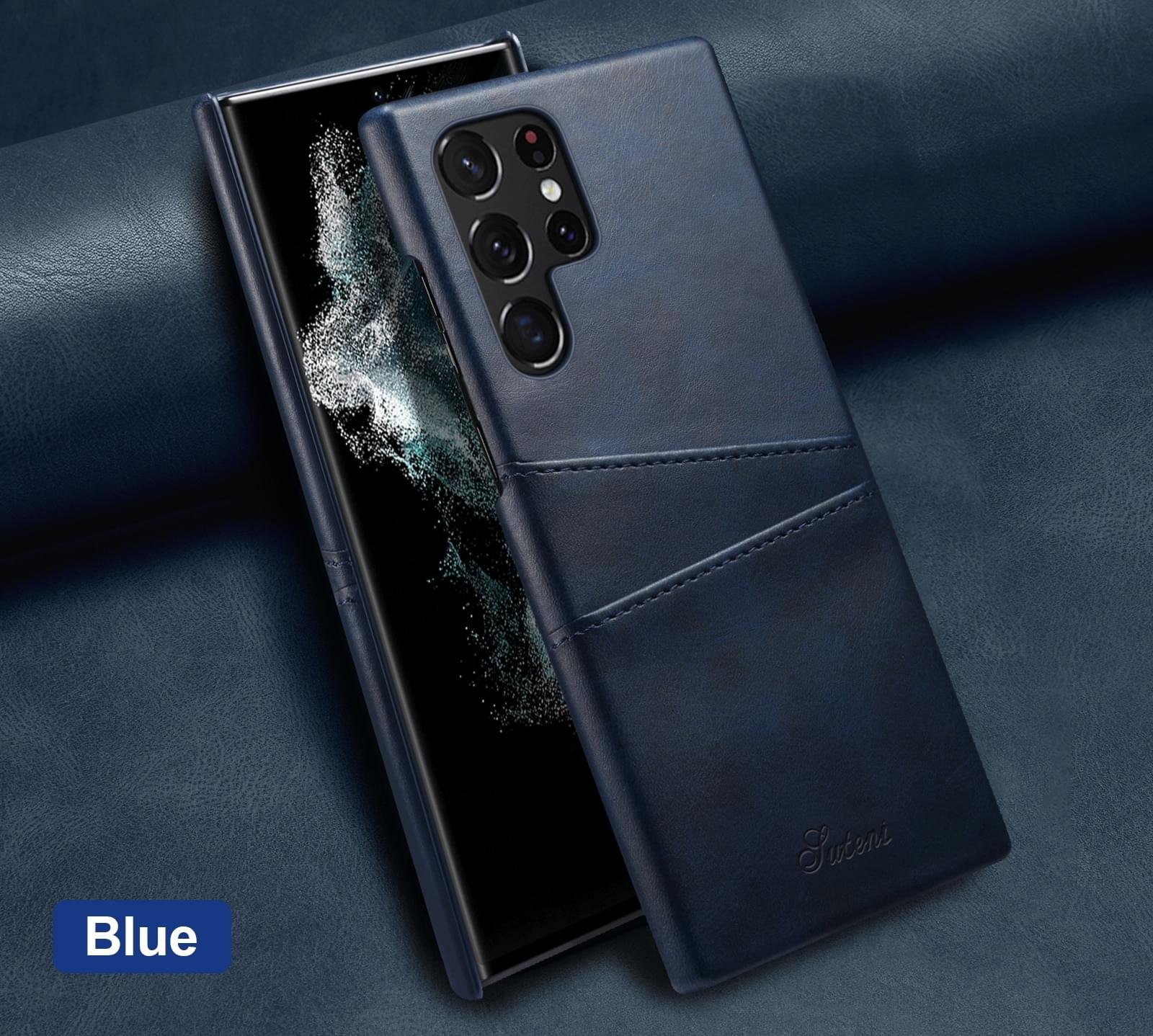 Luxury Premium Slim Leather Shell Case Cover For Samsung Galaxy S22 Ultra - Image 6