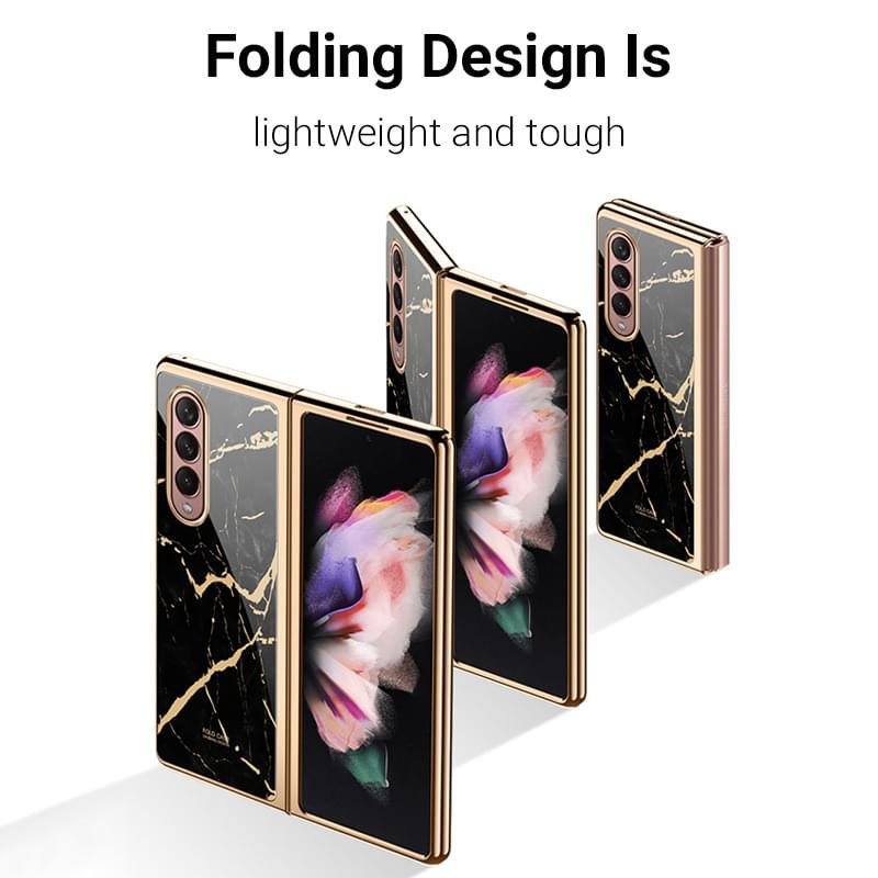 Luxury Premium Electroplated Marble Case Cover For Samsung Galaxy Z Fold 4