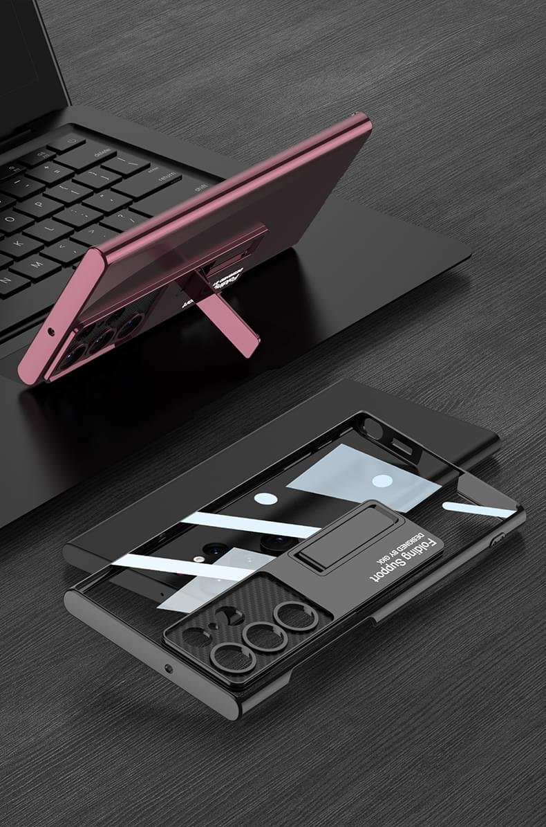 GKK Transparent Plating Bracket Plastic Case Cover For Galaxy S23 Ultra - Image 6