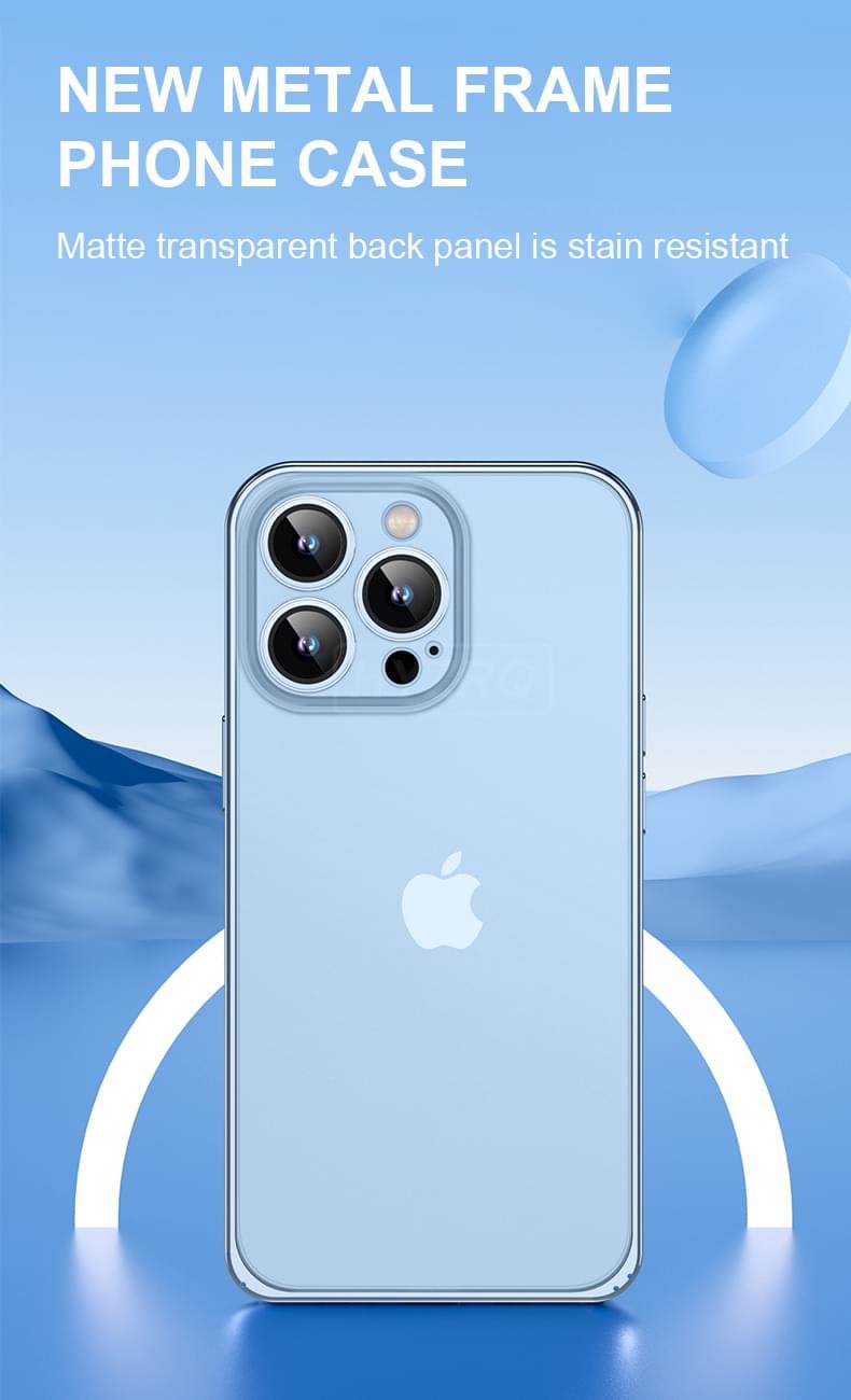 Luxury Premium Metallic Matte Transparent Shockproof Case Cover and 3D Glass Protector for iPhone  Series - Image 20