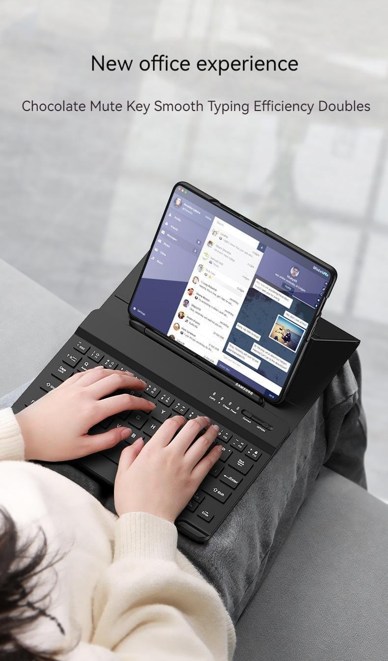 Luxury Premium Wireless Bluetooth keyboard Leather Case Cover For Samsung Galaxy Z Fold 3/Fold 4 - Image 5