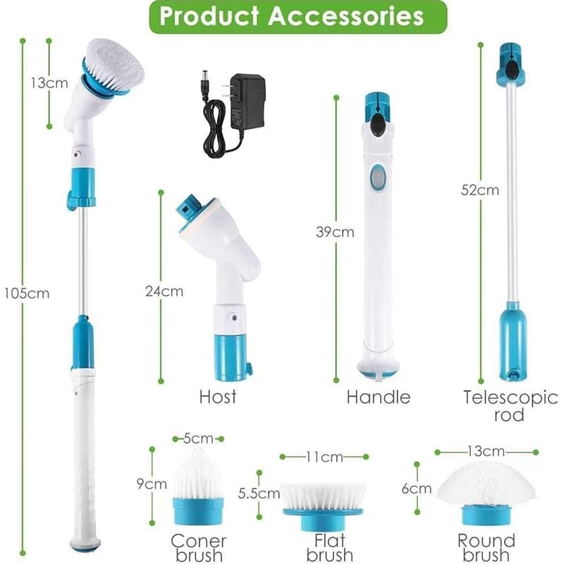 Electric Rechargeable Adjustable Cordless Spinning  Scrubber Brush - Image 22