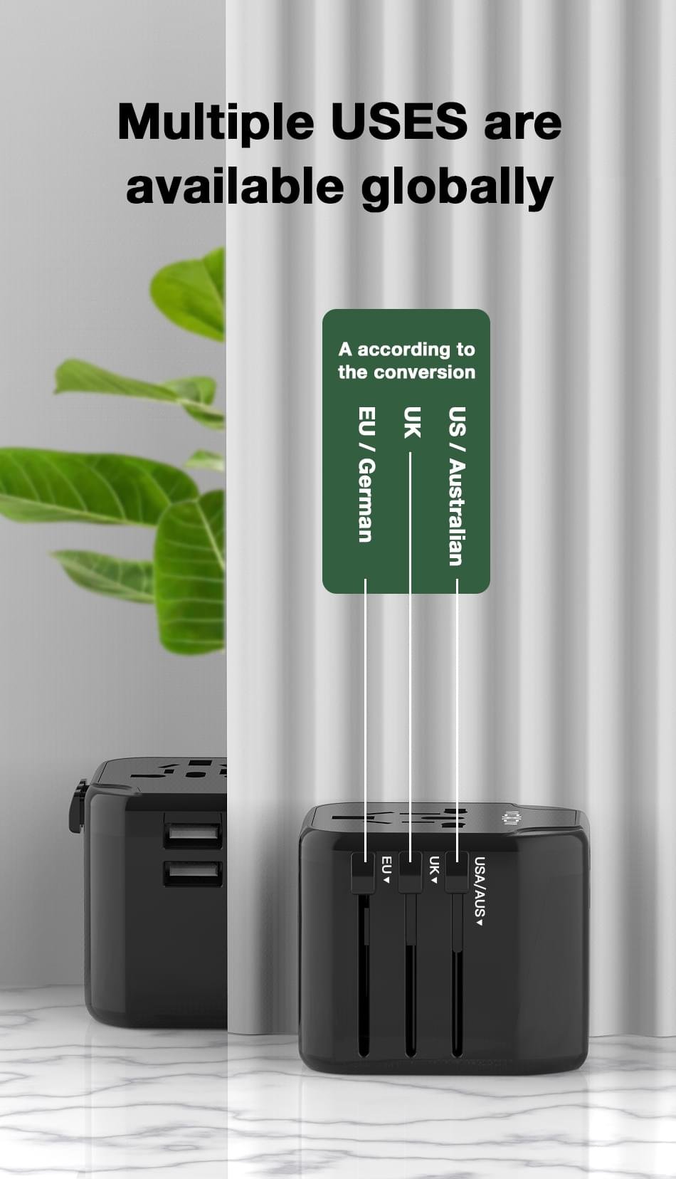 MOXOM 4 in1 with USB Charger Universal Adaptor Multi-Nation Travel Adapter - Image 26