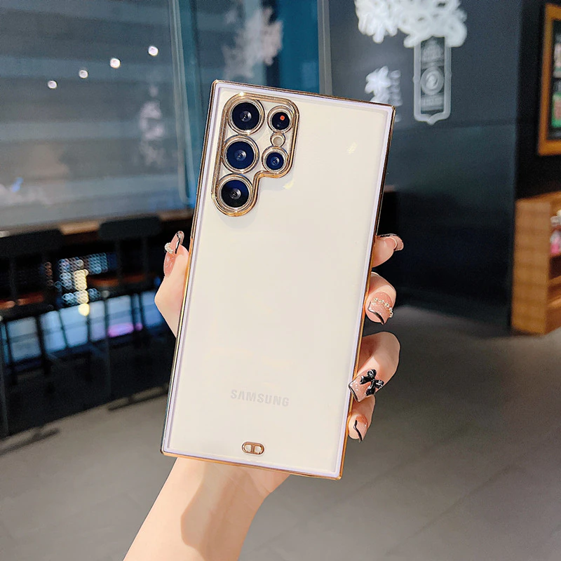 Luxury Plating Transparent Silicone Soft Phone Case for Samsung Galaxy S21 Ultra - Image 2