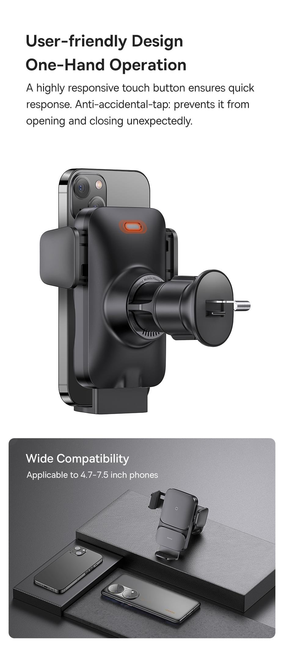 Baseus Car Mount Stand Wireless Charger 15W Car Phone Holder Auto Alignment Navigation Bracket - Image 23
