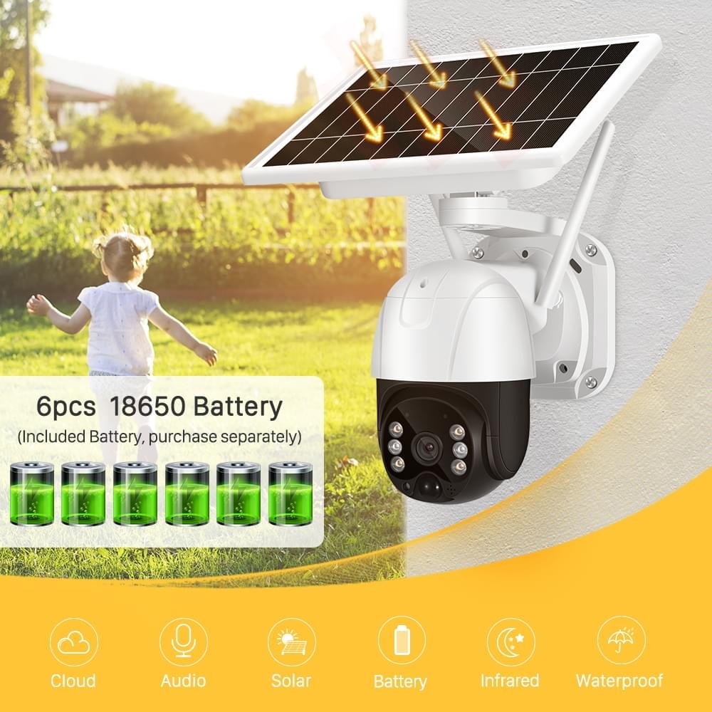 PTZ  360 Degrees 5MP 4G SIM Card Solar WIFI Security Motion Surveillance Camera