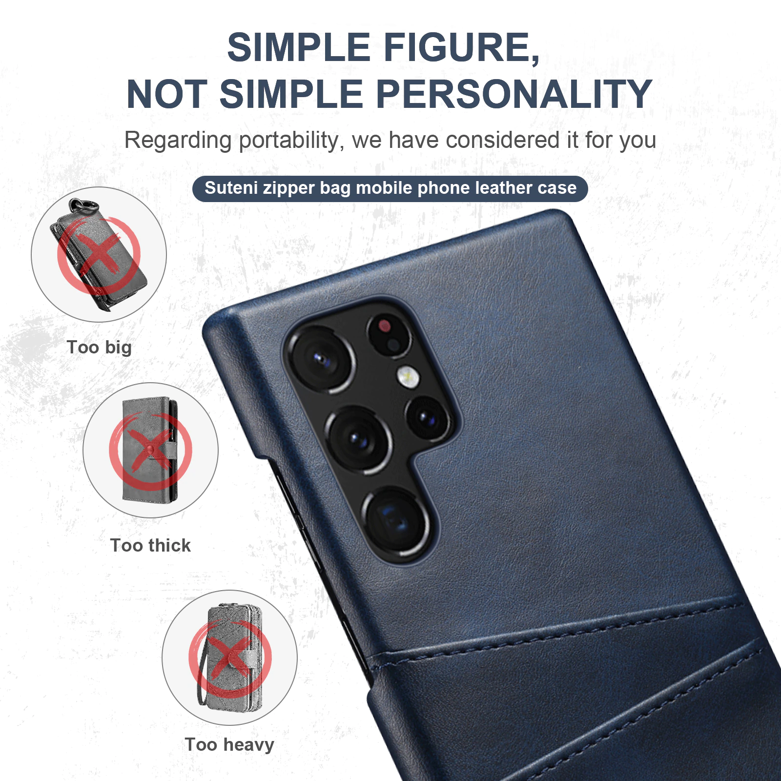 Luxury Premium Slim Leather Shell Case Cover For Samsung Galaxy S22 Ultra - Image 2