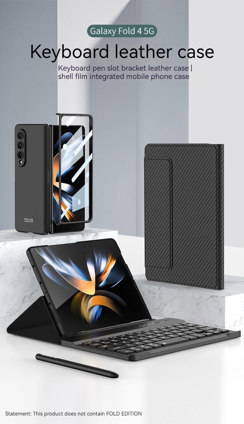 Luxury Premium Wireless Bluetooth keyboard Leather Case Cover For Samsung Galaxy Z Fold 3/Fold 4
