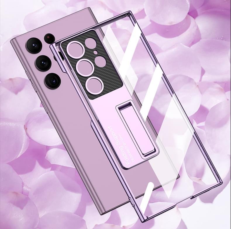 GKK Transparent Plating Bracket Plastic Case Cover For Galaxy S23 Ultra - Image 4