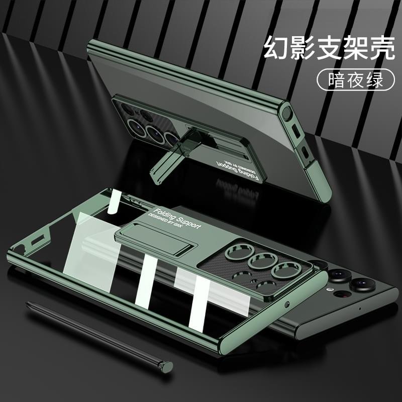 GKK Transparent Plating Bracket Plastic Case Cover For Galaxy S23 Ultra - Image 3