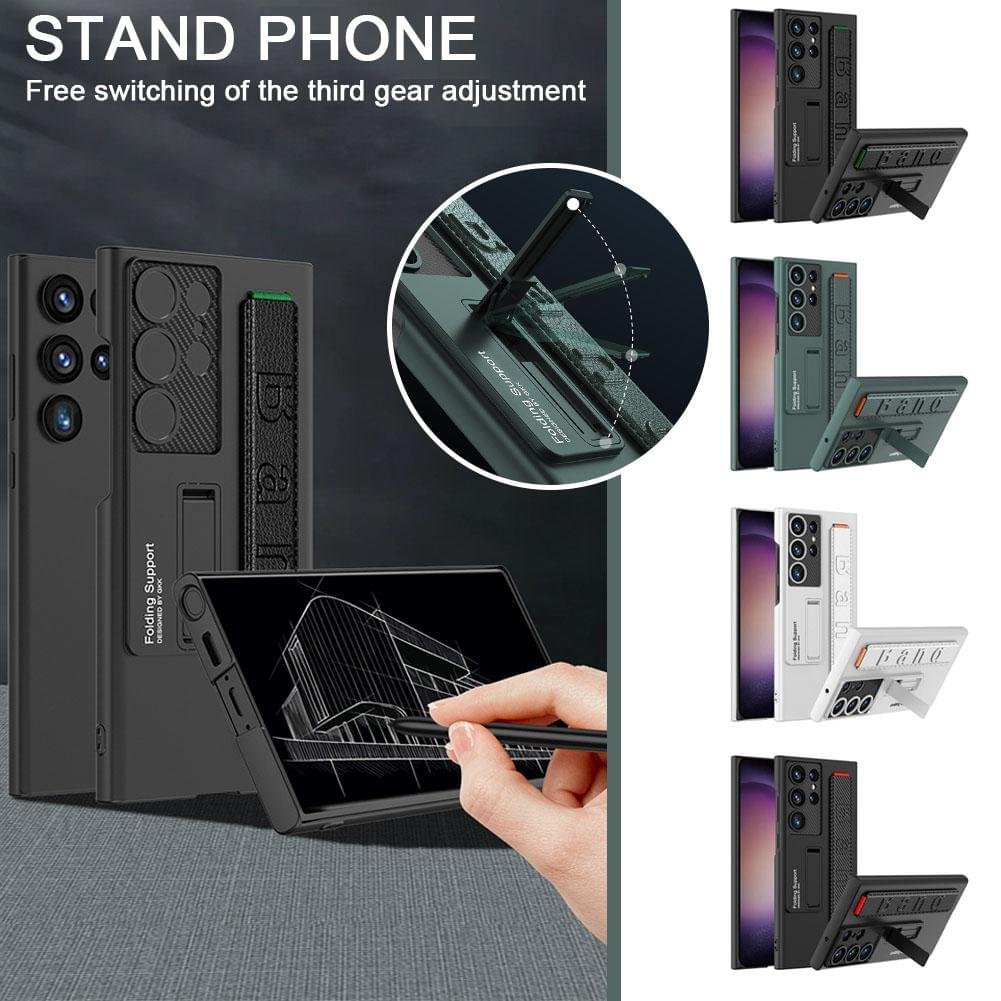 Luxury Holder Stretch Wristband Shockproof Protection Hard Back Cover For Samsung Galaxy S23 Series - Image 5