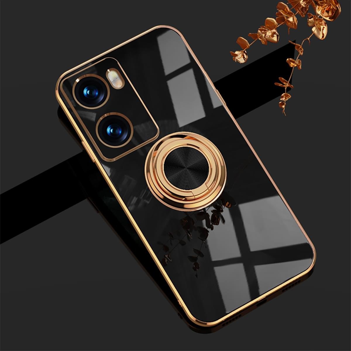 Luxury Premium Electroplated Gold Plated Case Cover and 3D Glass Protector For Oppo A77 - Image 2