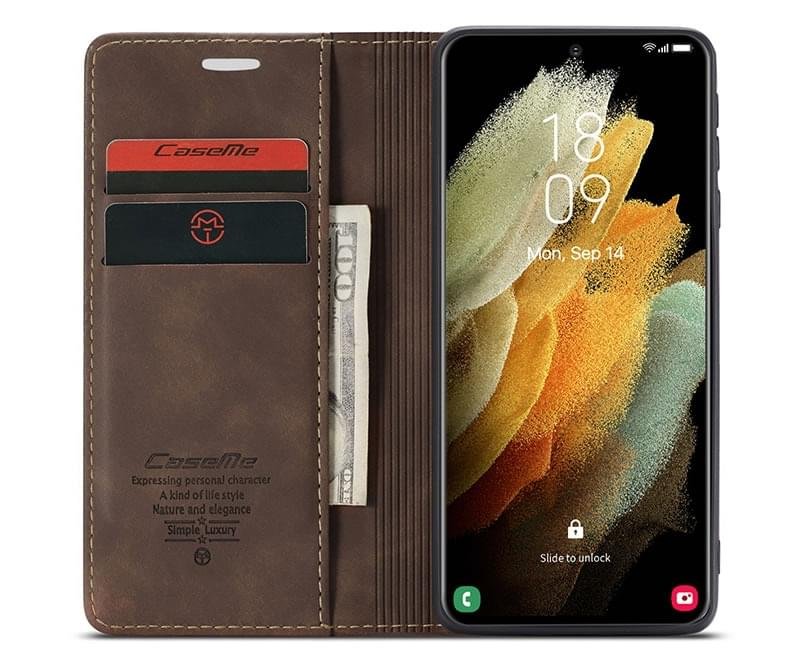 Samsung S21 Ultra CaseMe Leather Flip Cover - Image 16