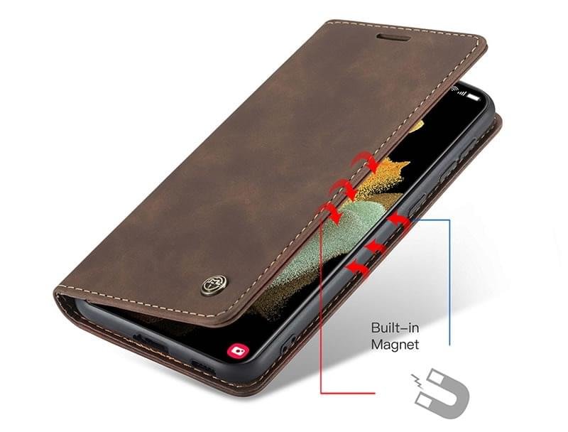 Samsung S21 Ultra CaseMe Leather Flip Cover - Image 6