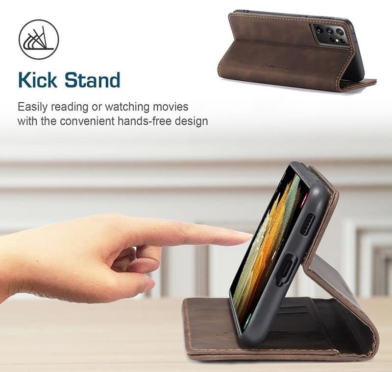 Samsung S21 Ultra CaseMe Leather Flip Cover - Image 14