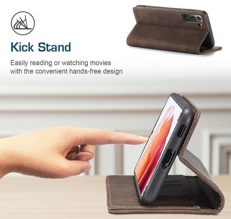 Samsung S21 Plus CaseMe Leather Flip Cover - Image 6