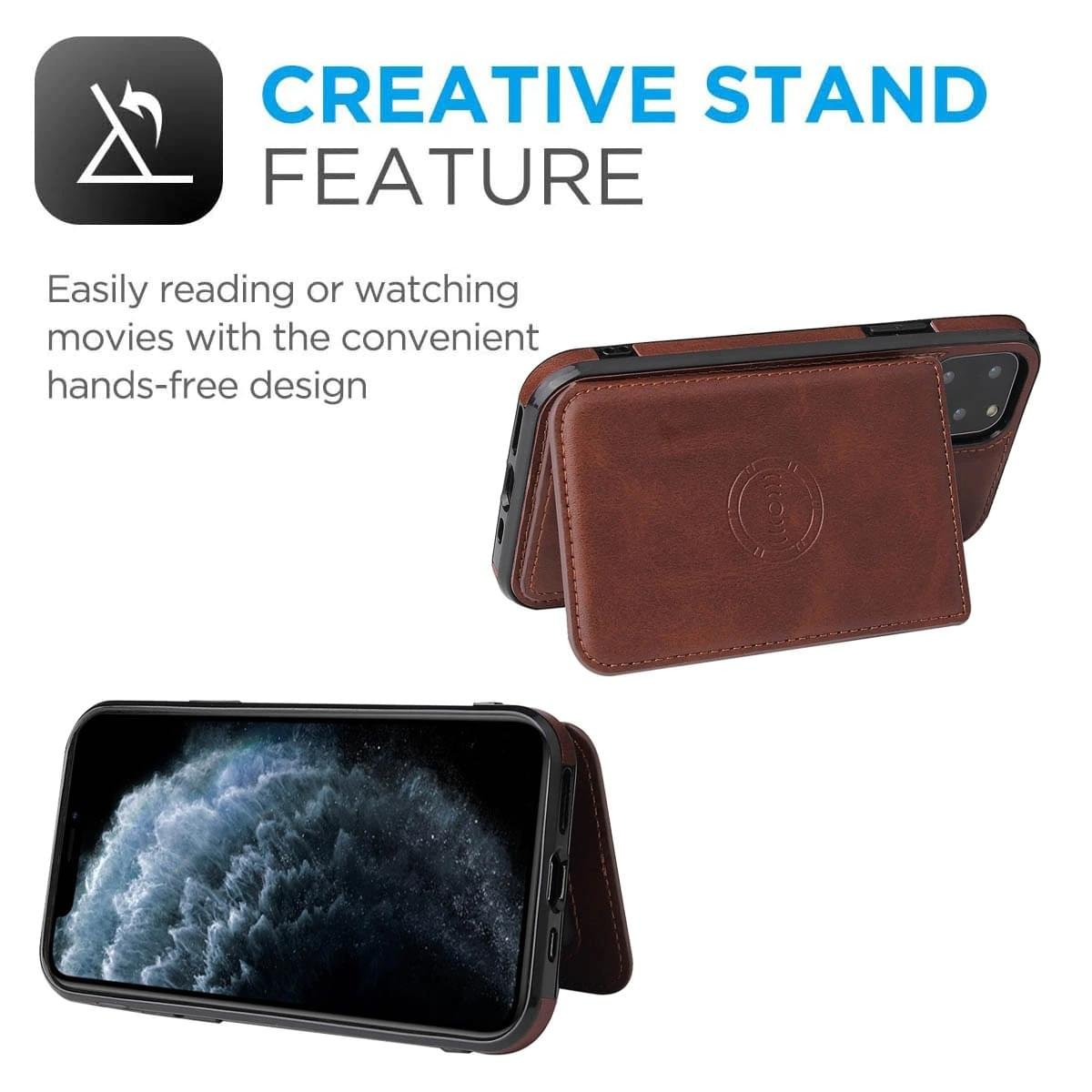 iPhone 12 Series Luxury Leather Wallet Back Cover Case - Image 15