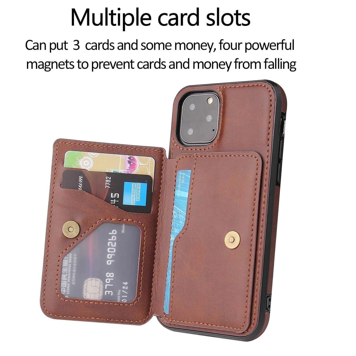 iPhone 12 Series Luxury Leather Wallet Back Cover Case - Image 14