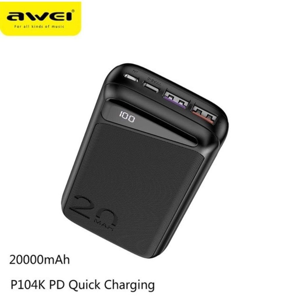Awei P104K 20000mAh Dual USB Type-C Fast Charging 22.5W Power Bank - Image 4