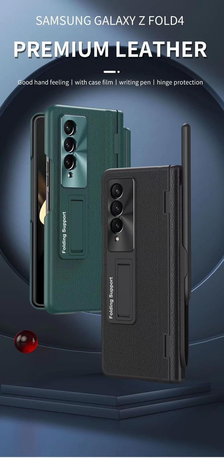 Luxury Premium Plating Hard Hinge ProtectionCase Cover with Capacitance S pen For Samsung Fold Series - Image 9