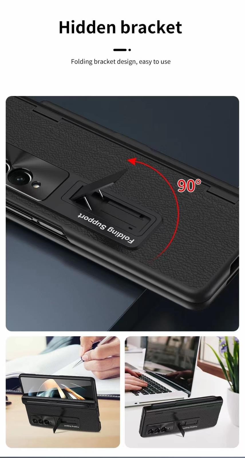 Luxury Premium Plating Hard Hinge ProtectionCase Cover with Capacitance S pen For Samsung Fold Series - Image 10