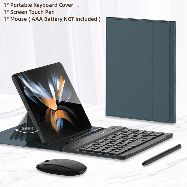 Luxury Premium Wireless Bluetooth keyboard Leather Case Cover For Samsung Galaxy Z Fold Phones - Image 4