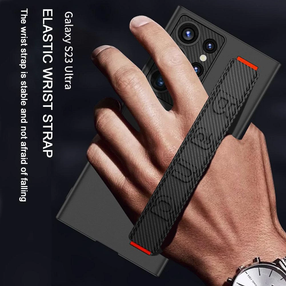 Luxury Holder Stretch Wristband Shockproof Protection Hard Back Cover For Samsung Galaxy S23 Series - Image 2