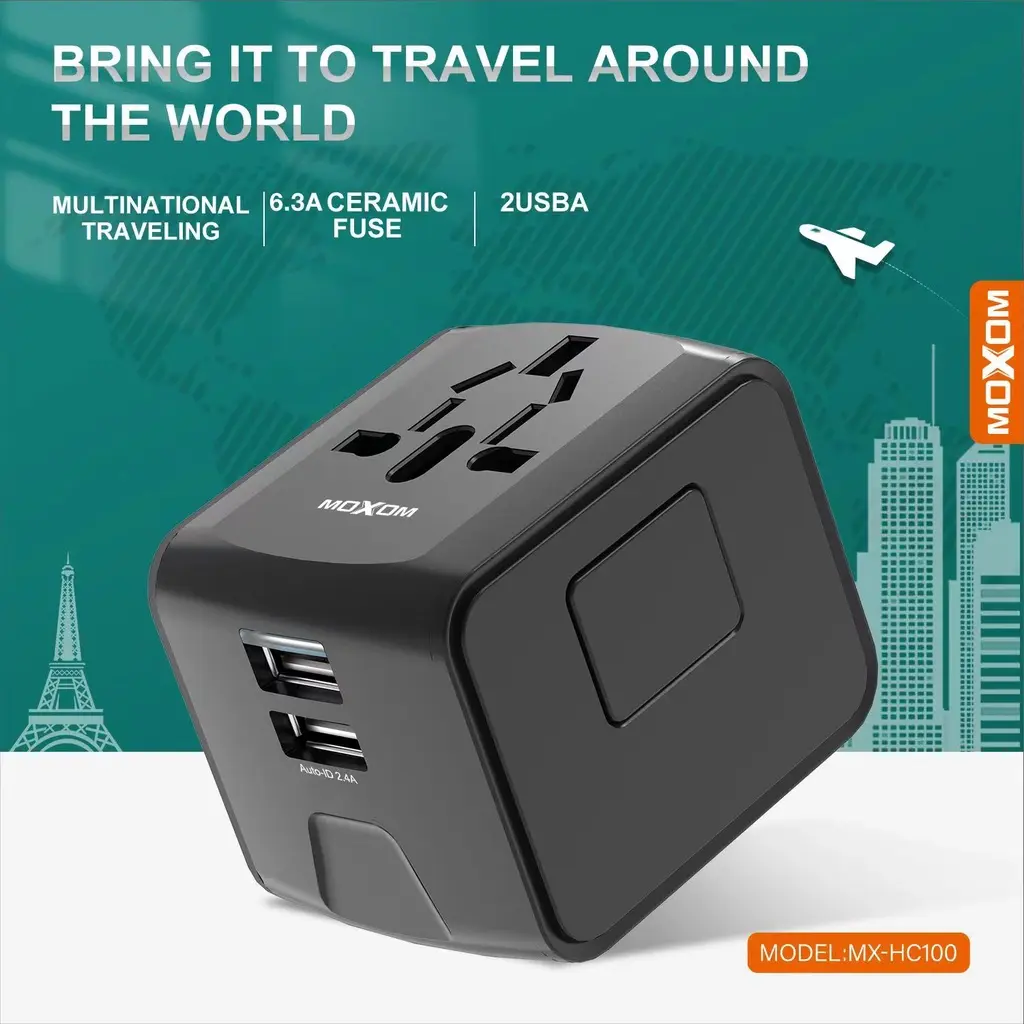 MOXOM 4 in1 with USB Charger Universal Adaptor Multi-Nation Travel Adapter - Image 29