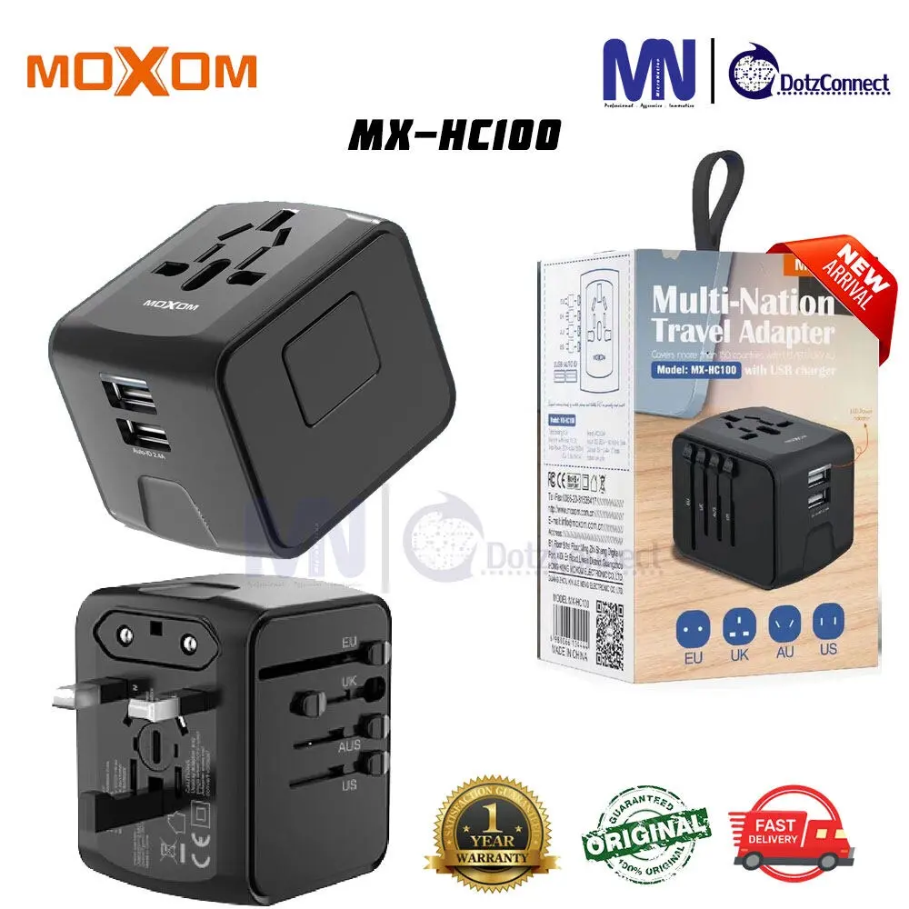MOXOM 4 in1 with USB Charger Universal Adaptor Multi-Nation Travel Adapter - Image 7