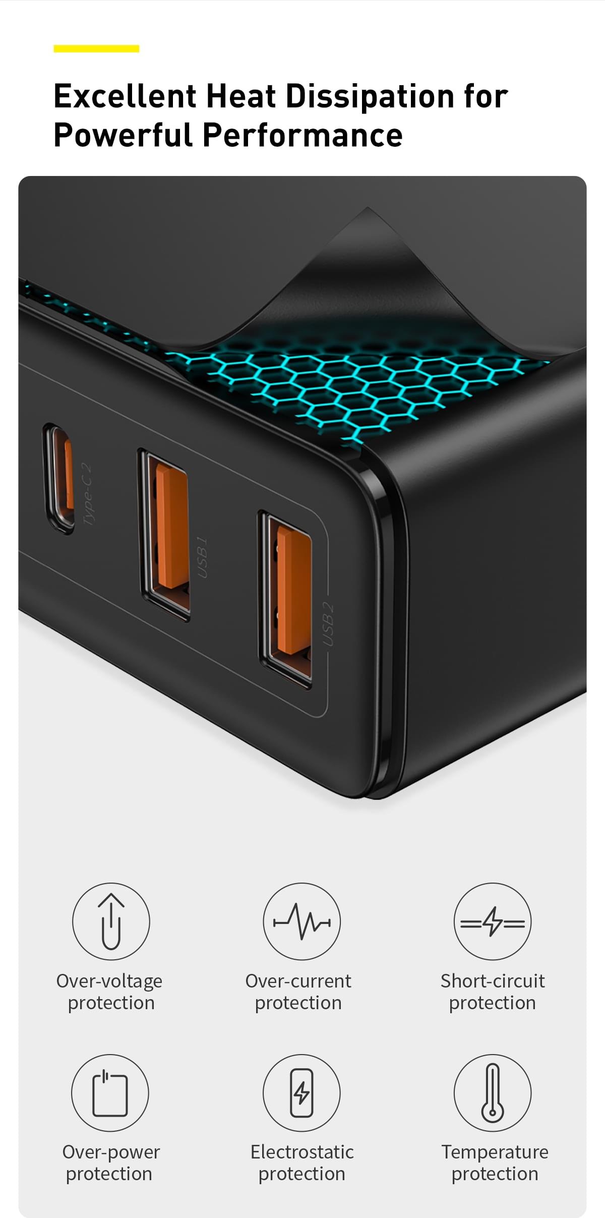 Baseus 140W GaN Charger USB Type C PD3.1 Fast Charge - Image 5