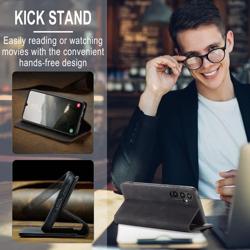 Luxury Premium Caseme Leather Wallet Case Cover and 3D GlassProtector For Samsung Galaxy A Series - Image 6