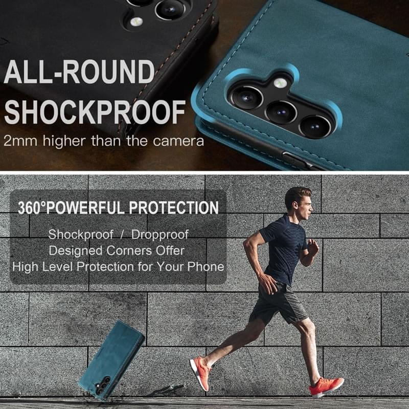 Luxury Premium Caseme Leather Wallet Case Cover and 3D GlassProtector For Samsung Galaxy A Series - Image 16