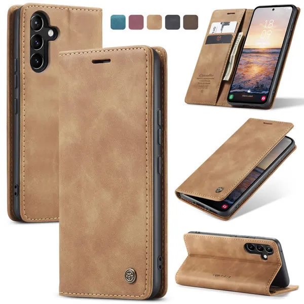 Luxury Premium Caseme Leather Wallet Case Cover and 3D GlassProtector For Samsung Galaxy A Series - Image 19