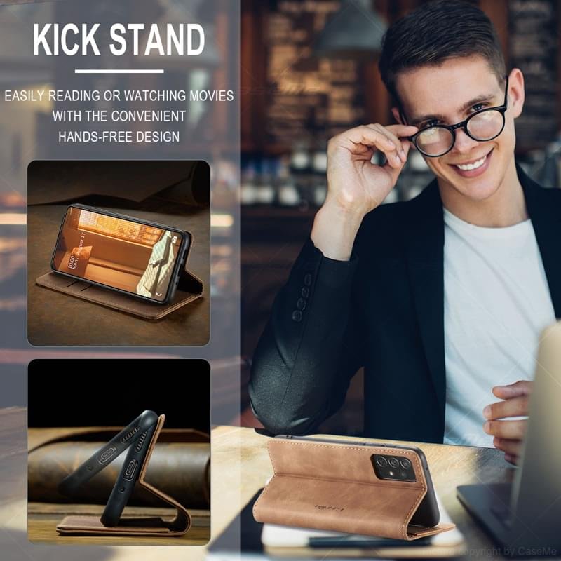 Luxury Premium Caseme Slim Folio PU Leather Wallet Case Cover For Samsung Galaxy A53/A72/A73 - Image 13